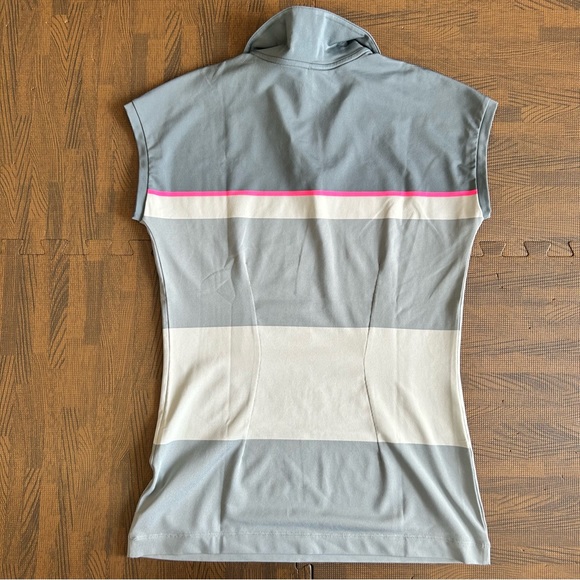 Like New! | Nike | Grey Stripe Wider Sleeveless Polo | Size S - Picture 2 of 7